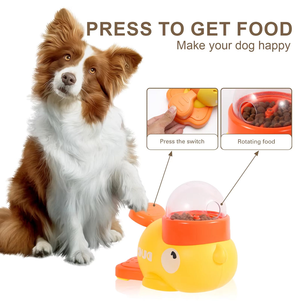 Pet Snack Feeder Dog Food Dispenser Automatic Feeder Puppy Cartoon Duck Design Used to Train Dogs Accessories Cats Cat Supplies