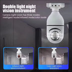 4G Wifi IP Camera E27 Bulb Camera 2MP Wireless Baby Monitor with AI Tracking, Security Video Surveillance, Pet Camera
