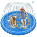 Non-Slip Splash Pad for Kids & Dog, 67'' Blue Water Play Mat for Outdoor Lawn Games, with Animals and Letters from a to Z