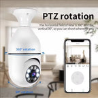 4G Wifi IP Camera E27 Bulb Camera 2MP Wireless Baby Monitor with AI Tracking, Security Video Surveillance, Pet Camera
