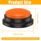 4/6Pcs Recordable Dog Training Buttons with Light Pet Interactive Dog Cat Pet Training Buzzer Talking Button Intelligence Toy