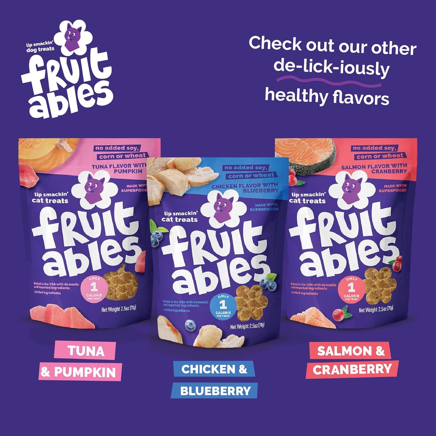 Cat Treats, Healthy Treats for Cats, Low Calorie and Packed with Protein, Crunchy Biscuits, No Wheat, Corn or Soy, Made with Real Tuna and Pumpkin, 2.5Oz