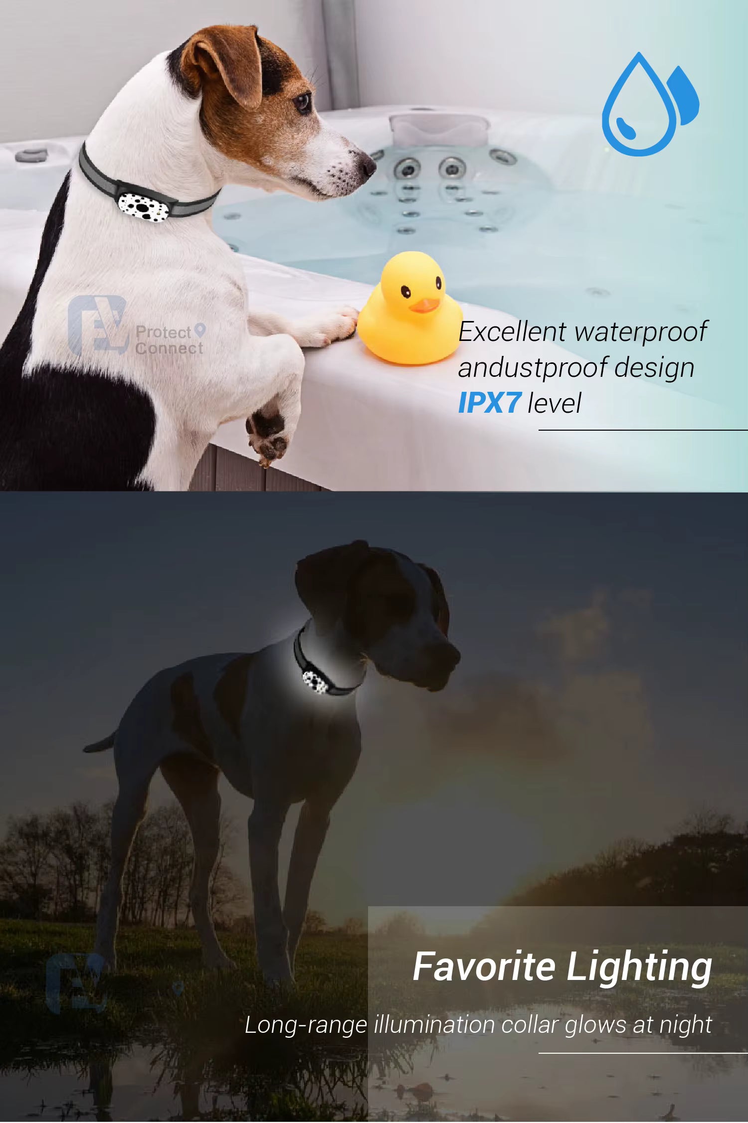 Waterproof Pet GPS Tracker with Microchip GPS Collar for Dog/Cat EV-201M