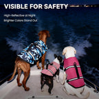Rip Stop Dog Life Vest, Swimming Vest with Handle, Buoyancy for Doggy Puppy, Dog Life Jacket for Swimming & Boating, M, Pink